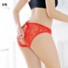 Piros - Női virágos csipke bugyi nyitott popsi tanga G-string alsónadrág Láb nélküli fehérnemű!