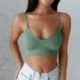 fehér - Comfort Women zökkenőmentes tornaterem jóga sportmelltartó Crop Top vékony mellény Stretch Bralette