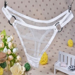 fehér - Női hálós, átlátszó, V-string bugyi fehérnemű fehérnemű, szexi rövidnadrág, tangák G-String