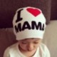 Fekete & MAMA - UK Toddler Kids puha pamut téli meleg Beanie Hat csecsemő baba fiú lány sapka