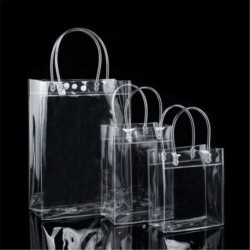 17 * 23 * 7 cm - Hordozható átlátszó átlátszó Tote Gft táska pénztárca válltáska PVC méret S / M / L