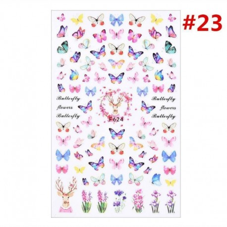 Ideiglenes köröm tetoválás - vízálló matrica - unisex - Pillangó mintás - 23-as verzió