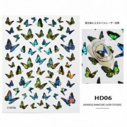 Ideiglenes köröm tetoválás - vízálló matrica - unisex - Színes pillangókkal - Többféle mintával - HD-06 verzió