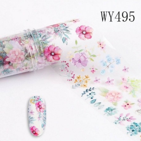 Virág mintás transzferfólia körömhöz - műkörömhöz - WY494