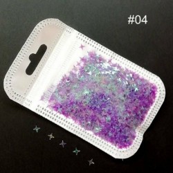 Körömdíszítő négyágú csillag flitter körömhöz - műkörömhöz - 4-es verzió