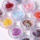 * 3 - Bájos barkácsoló manikűr körömpehely pelyhek szeletek köröm flitterek 3D pillangó 12Colors USA!