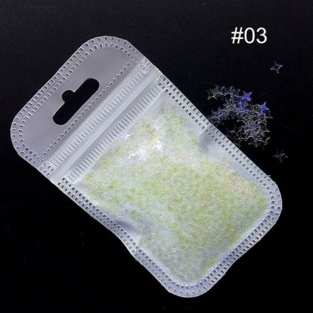 Körömdíszítő négyágú csillag flitter körömhöz - műkörömhöz - 3-as verzió
