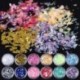 Nincs szín - 12Colors / Set Nail Art Jeges Mylar Glitter por akril UV gél tippek dekoráció