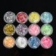 Nincs szín - 12Colors / Set Nail Art Jeges Mylar Glitter por akril UV gél tippek dekoráció