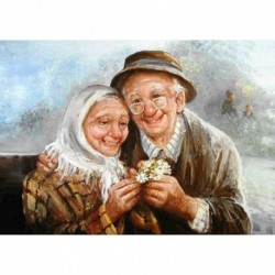 Idősebb párok 08 âť¤ 30X40cm - 5D barkács teljes fúrással gyémántfestés idősebb párok keresztszemes mozaik