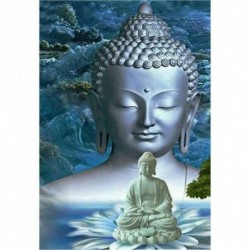 Nincs szín - 5D barkács teljes fúró gyémántfestés Buddha keresztszemes hímzés mozaik