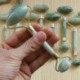 Nincs szín - Természetes rózsakvarc arc Jade Stone Roller masszázs eszköz Arcmasszírozó USA