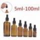 50ML - Amber Glass Liquid Reagent Pipette Bottle szemcseppes aromaterápia 5ml-100ml