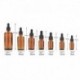 50ML - Amber Glass Liquid Reagent Pipette Bottle szemcseppes aromaterápia 5ml-100ml