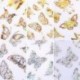 Arany színű - Ideiglenes köröm tetoválás - vízálló matrica - unisex - Pillangó mintás - ZY38-2 verzió