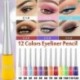 05 * Lila - 12 Color Shine vízálló szemhéjpúder szemceruza folyékony szemhéjfesték toll ceruza smink