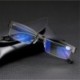 4.00 - Kiváló minőségű férfi félkeretes stílusú kék film sugárzás elleni olvasószemüveg Új