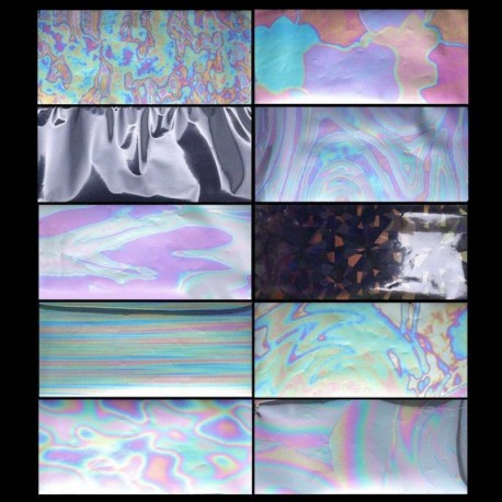 10db Hologramos transzferfólia körömhöz - műkörömhöz - 1-es verzió