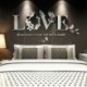 * 1 Fekete - Divat kivehető 3D Art Leaf LOVE fali matrica vinil matricák hálószoba dekor matrica