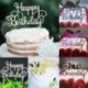 Happy Birthday - Fekete színű kerek akril tortadísz szülinapra - 4