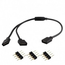 1-től 2-ig - 4 tűs RGB LED-elosztó csatlakozó vezetékkábel csatlakozó dugó a 3528 5050 led szalaghoz