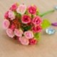 * 7 Lila - Virágcsokor mesterséges selyem rózsa virág otthoni menyasszonyi esküvői party váza dekoráció