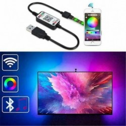 Nincs szín - Bluetooth USB LED szalagfény 5050 RGB IR távirányító a TV PC hátoldalához