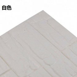 * 3 30 * 60cm-fehér - 3D öntapadó PE habtégla kő rusztikus hatású lakberendezési barkácsfali matricák ~