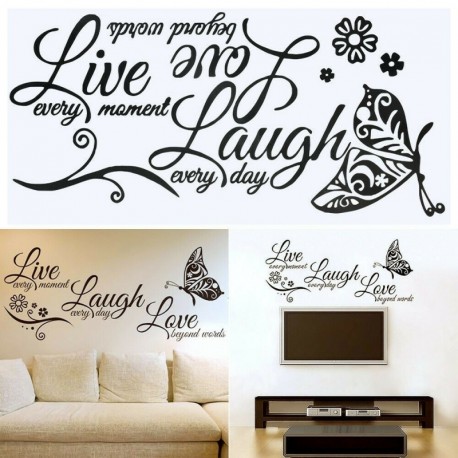 15 - Vinyl Art Home Room Decor Idézet Falmatrica matricák Hálószoba kivehető falfestmény DIY
