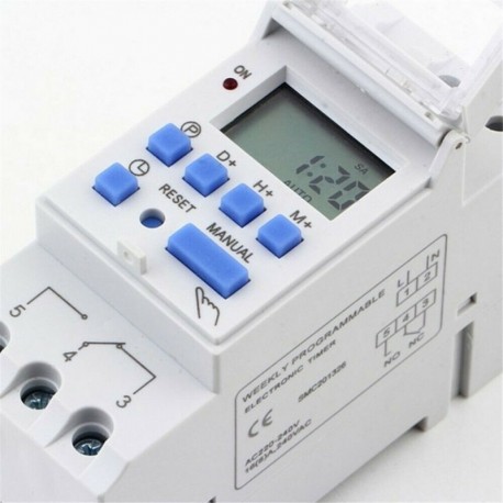 Nincs szín - AC 110 / 220V 16A digitális LCD DIN programozható heti sínidőzítő időrelé kapcsoló