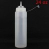 650ml-24oz - Tiszta műanyag szorítópalackos fűszeradagoló Ketchup mustármártás 8-24oz