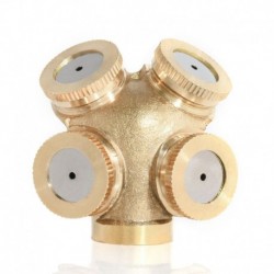4 lyuk - Lyuk Sárgaréz Spray ködösítő fúvóka Sprinkler Head Garden Farm öntözőrendszer 1PC