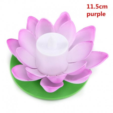 Lila-11,5 cm - Szolár kültéri úszó lótuszfényes medence kerti vízvirág LED lámpák világítása_AU