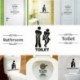 * 11 - Új WC-ülőkék falra idéző matrica Fürdőszoba dekorációs matrica Vinyl Art Decor