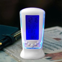 Nincs szín - Digitális háttérvilágítású LED kijelző táblázat szundi hasznos hőmérő ébresztőóra USA