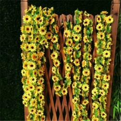 Nincs szín - 2.6M műselyem napraforgó levelek Ivy Vine Garland Party lakberendezés