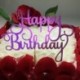 2db Happy Birthday - Arany színű csillogó akril tortadísz szülinapra
