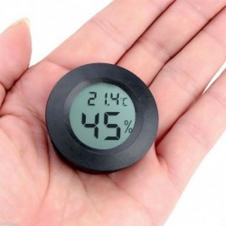 Nincs szín - Mini kerek LCD hőmérő digitális higrométer hőmérséklet-páratartalom kijelző fekete