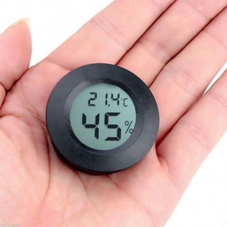 Nincs szín - Mini kerek LCD hőmérő digitális higrométer hőmérséklet-páratartalom kijelző fekete