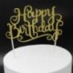 Happy Birthday - Arany színű akril tortadísz szülinapra - 1