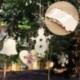 Hópelyhek - 10PC karácsonyi faragott fa forgács medál karácsonyfa ajándék díszek DIY party dekoráció