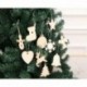 Hóember - 10PC karácsonyi faragott fa forgács medál karácsonyfa ajándék díszek DIY party dekoráció