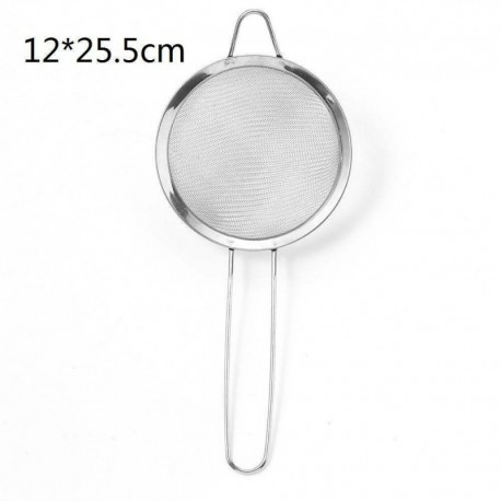 12 * 25,5 cm - Konyhai rozsdamentes acél huzal finom hálós olajszűrő liszt szűrő szűrő szitán
