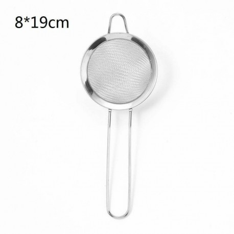 8 * 19cm - • Rozsdamentes acél finomhálós olajszűrő lisztszűrő szitaszűrő konyhai eszköz