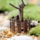 3db Mini fa - DIY figura kézműves növény fazékkerti dísz miniatűr tündérkert dekoráció Új