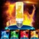 Piros - 4 üzemmód E27 LED villogó láng lámpa izzó égő tűzhatás gyertya izzó fény !!