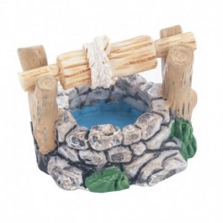 1PC vízkút - Figura miniatűr kézműves növény cserepes tündér babaház dekor kerti dísz DIY CA