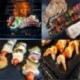 Fekete - 44cm x 33cm-es - Tapadásmentes grill sütőlap - BBQ - Kerti sütögetéshez - H6I7
