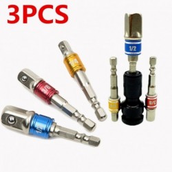 Nincs szín - 3 db-os hatlapú fúrófejű foglalatadapter 1/4 &quot 3/8&quot  1/2 &quot meghajtású elektromos ütvecsavarozó