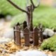 Kávé - Miniatűr tündérkert fa kerítés babaház terrárium barkács kiegészítők dekoráció USA
